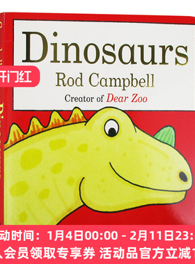 恐龙 英文原版绘本 Dinosaurs 亲爱的动物园同作者罗德坎贝尔 Rod Campbell 幼儿英语启蒙纸板翻翻书 英文版进口原版书籍