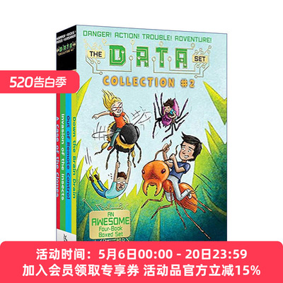 英文原版 The DATA Set Collection #2 Boxed Set 科学小组5-8册盒装 科学冒险章节书 英文版 进口英语原版书籍