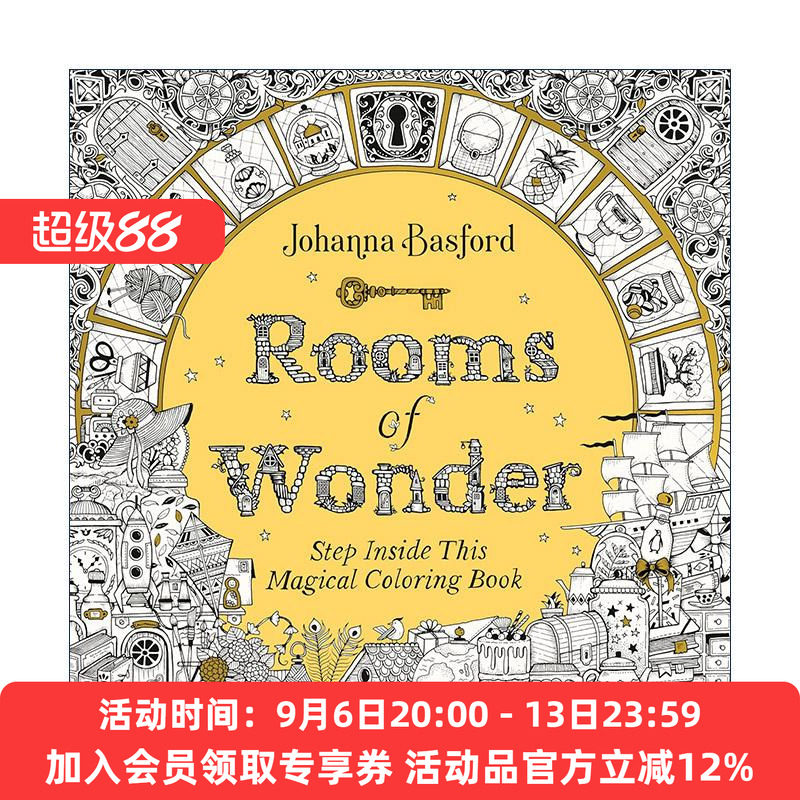 英文原版 Rooms of Wonder 奇迹之屋 成人手绘涂色书 秘密花园作者乔汉娜·贝斯福 英文版 进口英语原版书籍