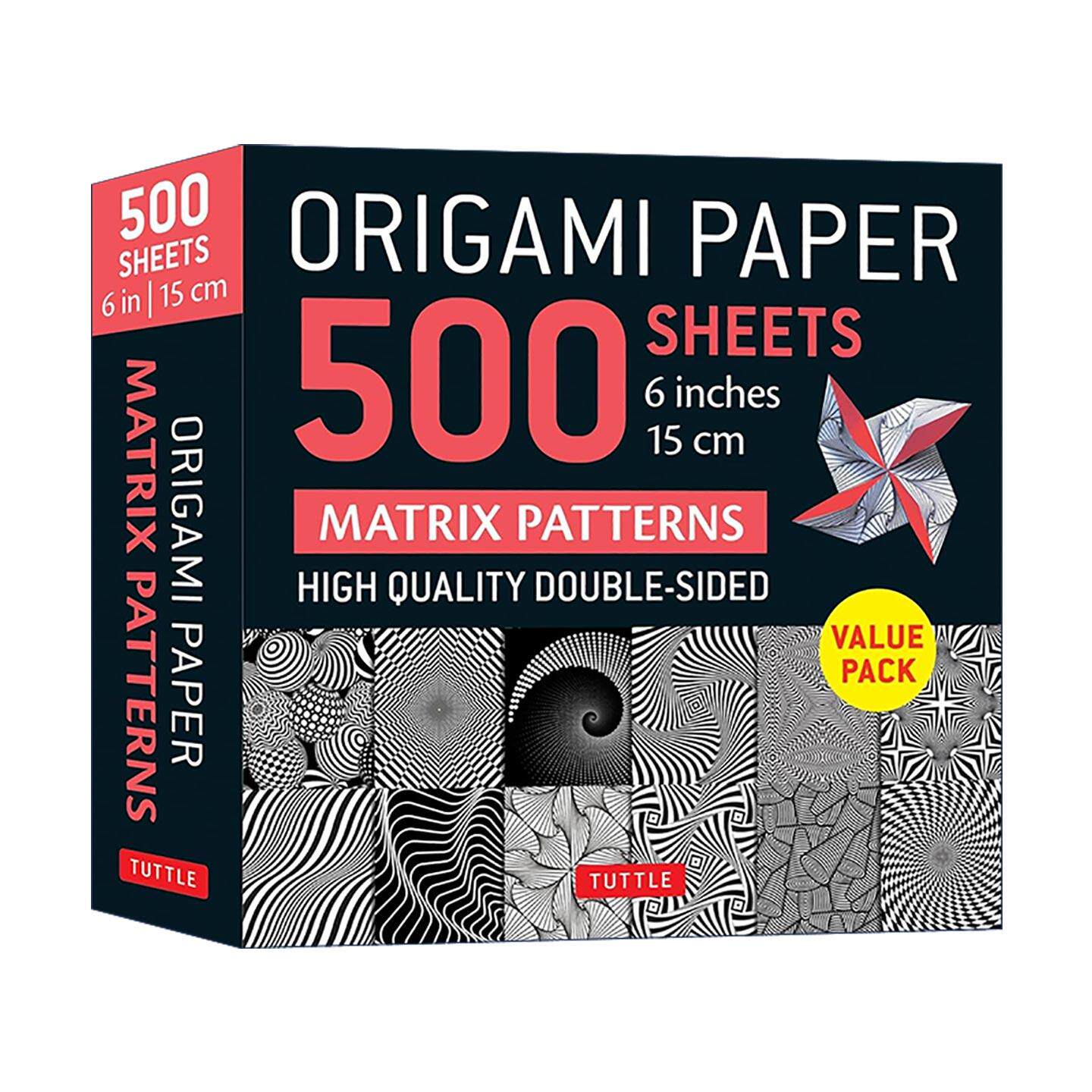 英文原版 Origami Paper 500 sheets Matrix Patterns 6" 15 cm 矩阵图案双面折纸500张 Tuttle Publishing 进口英语原版书籍