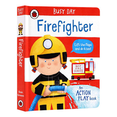 英文原版 Busy Day Firefighter 忙碌的一天 消防员 小瓢虫职业机关书 英文版 进口英语原版书籍