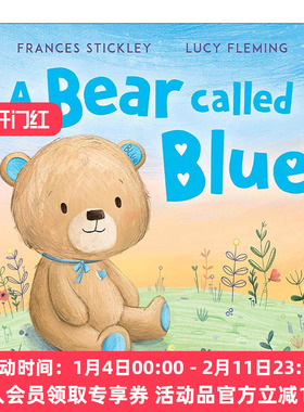 英文原版 A Bear Called Blue 叫布鲁的蓝色小熊 大开绘本 英文版 进口英语原版书籍