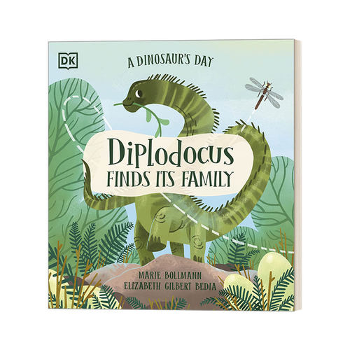 梁龙 英文原版绘本 A Dinosaur's Day Diplodocus Finds Its Family 了解恐龙物种系列 知识类绘本图画书 英文版 进口英语原版书籍