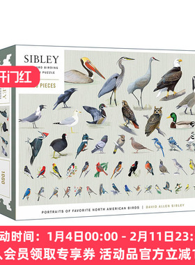 英文原版 Sibley Backyard Birding Puzzle 西布利后院观鸟拼图 1000片 受欢迎的北美鸟类 英文版 进口英语原版书籍