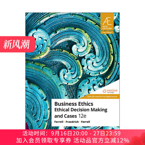 英文原版 Business Ethics Ethical Decision Making and Cases 企业伦理学 第12版 英文版 进口英语原版书籍