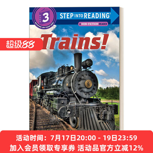 英文原版 Step into Reading Step 3 Trains! 兰登阅读进阶3 火车前进史(百科) 儿童绘本 分级阅读 英文版 进口英语原版书籍