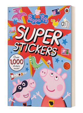 小猪佩奇超级贴纸活动书 英文原版 Peppa Pig Super Stickers Activity Book 英文版 进口英语原版书籍 搭1000单词趣味贴纸游戏书