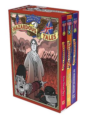 英文原版 Nathan Hale's Hazardous Tales 3-Book Box Set 内森·黑尔危险故事集1-3卷盒装套装 历史科普漫画 精装 英文版