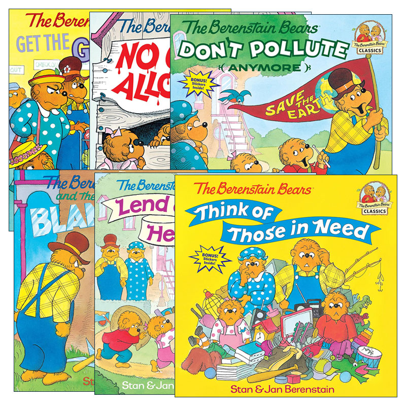 英文原版 The Berenstain Bears 贝贝熊价值观系列6册 儿童英语启蒙认知亲子绘本 贝贝熊不再污染环境/伸出援手 英文版 进口书籍