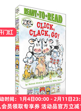 英文原版 Click Clack Go 嘻哈农场6本套装合集  咔嗒咔嗒哞 奶牛会打字 英文版 进口英语原版书籍