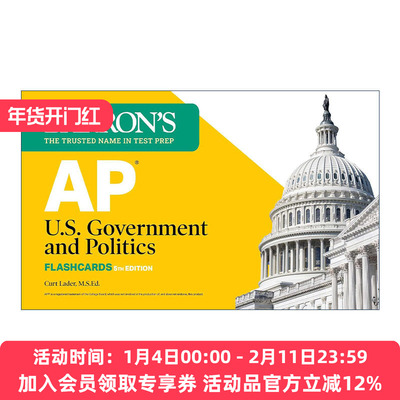 英文原版 AP U.S. Government and Politics Flashcards 巴朗AP美国政府与政治备考闪卡 第5版 带环扣 英文版 进口英语原版书籍
