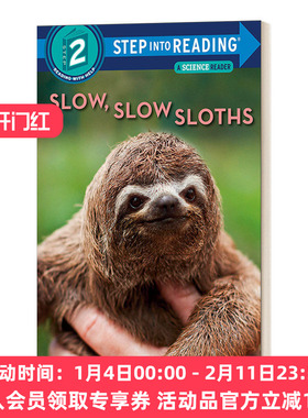 慢吞吞的树懒 英文原版 Step into Reading 2 - Slow  Sloths 儿童英语早教启蒙分级阅读书 绘本 英文版 进口英语原版书籍