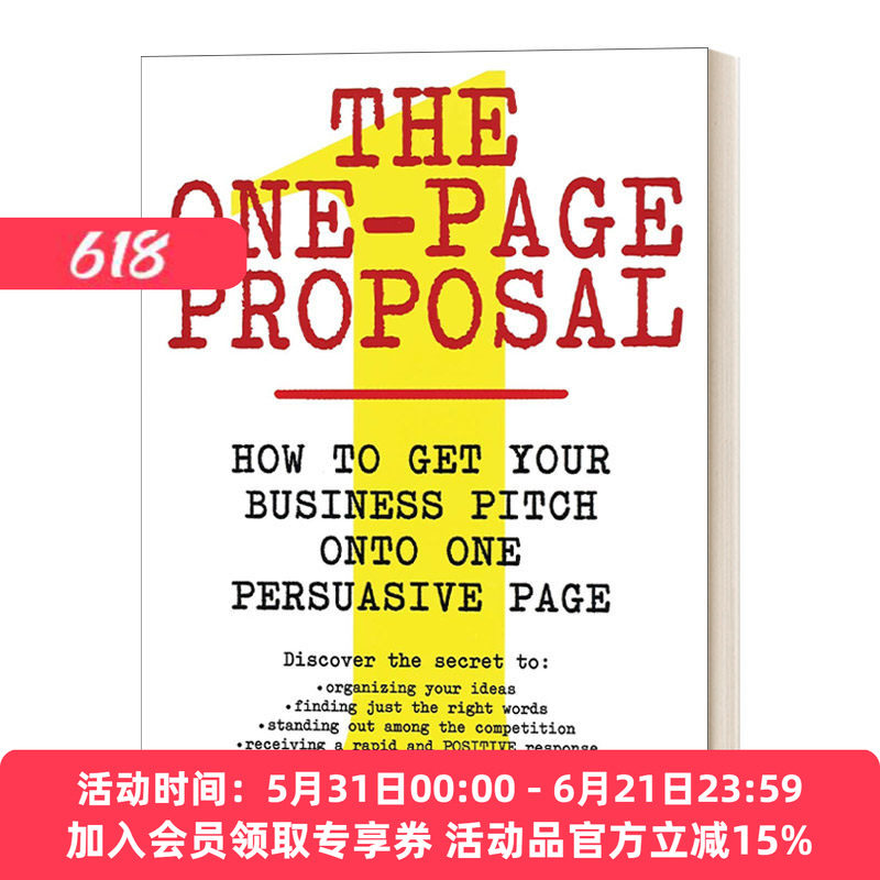 英文原版 The One-Page Proposal 一页纸的商业计划 英文版 进口英语原版书籍