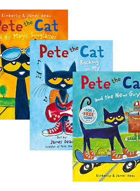 皮特猫故事书3本套装 英文原版绘本 Pete the Cat Rocking in My School Shoes 吴敏兰推荐书单 英文版进口儿童英语故事图画书