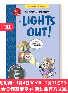 英文原版 Benny and Penny in Lights Out TOON Level 2 本尼和佩妮系列 我不要睡觉 儿童英语漫画绘本 第2级 进口英语原版书籍
