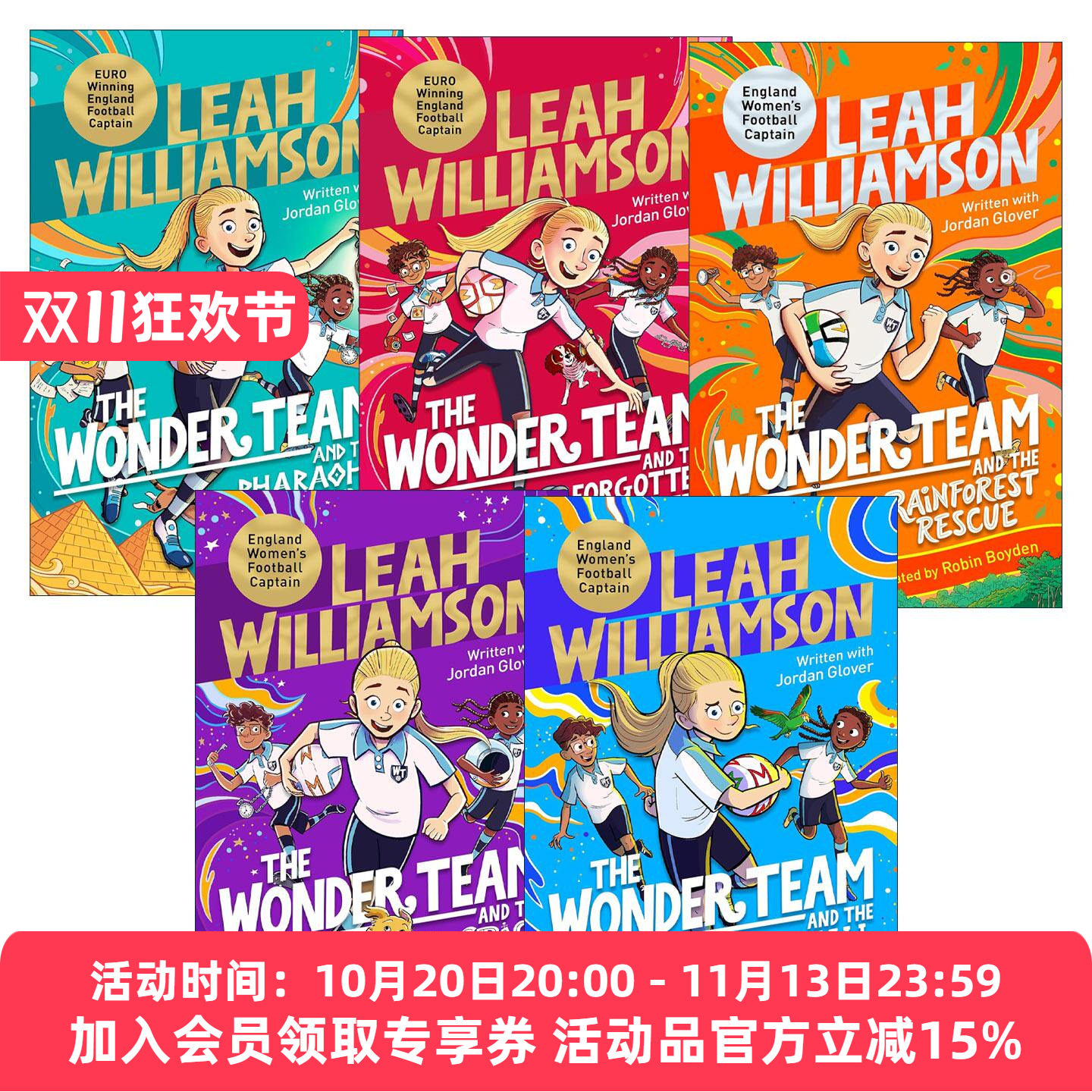 英文原版 The Wonder Team 奇迹之队系列5册 儿童动作冒险章节桥梁书 足球幽灵 雨林救援 法老的财富 英文版 进口英语原版书籍