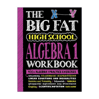 英文原版 Big Fat High School Algebra 1 Workbook 大胖子笔记 高中代数I练习册 学霸笔记 英文版 进口英语原版书籍