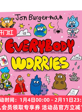 英文原版 Everybody Worries 人人都会担心 Jon Burgerman幽默涂鸦科学绘本 英文版 进口英语原版书籍