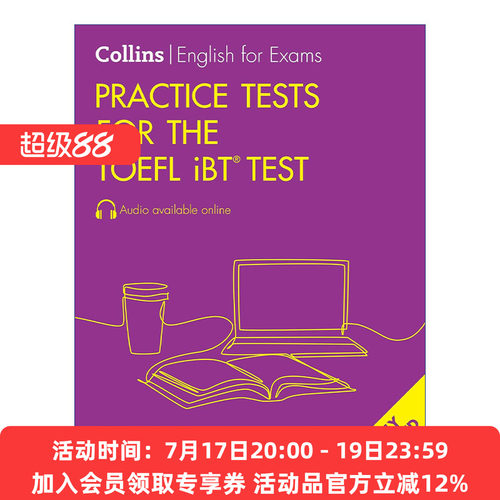 托福考试练习  英文原版 Collins English Practice Tests for the TOEFL iBT? Test 第二版 英文版 进口英语原版书籍
