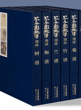 芥子园画传图释梅兰竹菊山石树芥子园画谱彩色版康熙原版精装中国传世山水画名画工笔画竹国画书技法写意花鸟天津人民美术出版社