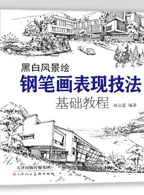 钢笔画黑白风景绘 钢笔画手绘表现技法钢笔画建筑素材钢笔画技法基础教程临摹画册书籍绘画教程书绘画教程零基础风景画 天津人美