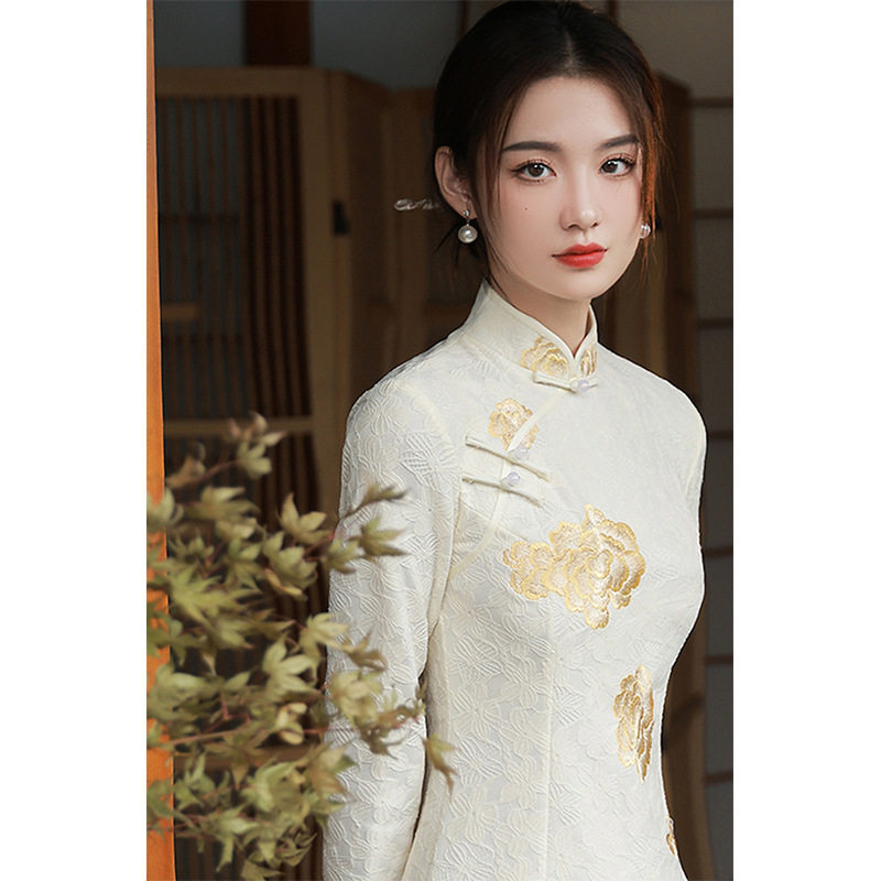 改良旗袍2026年秋冬新款年轻少女中式民国风气质名媛长袖连衣裙