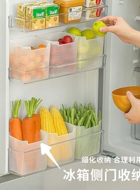 冰箱收纳盒冰柜侧门储物盒厨房食物保鲜盒蒜姜生鲜果蔬分类盒通用