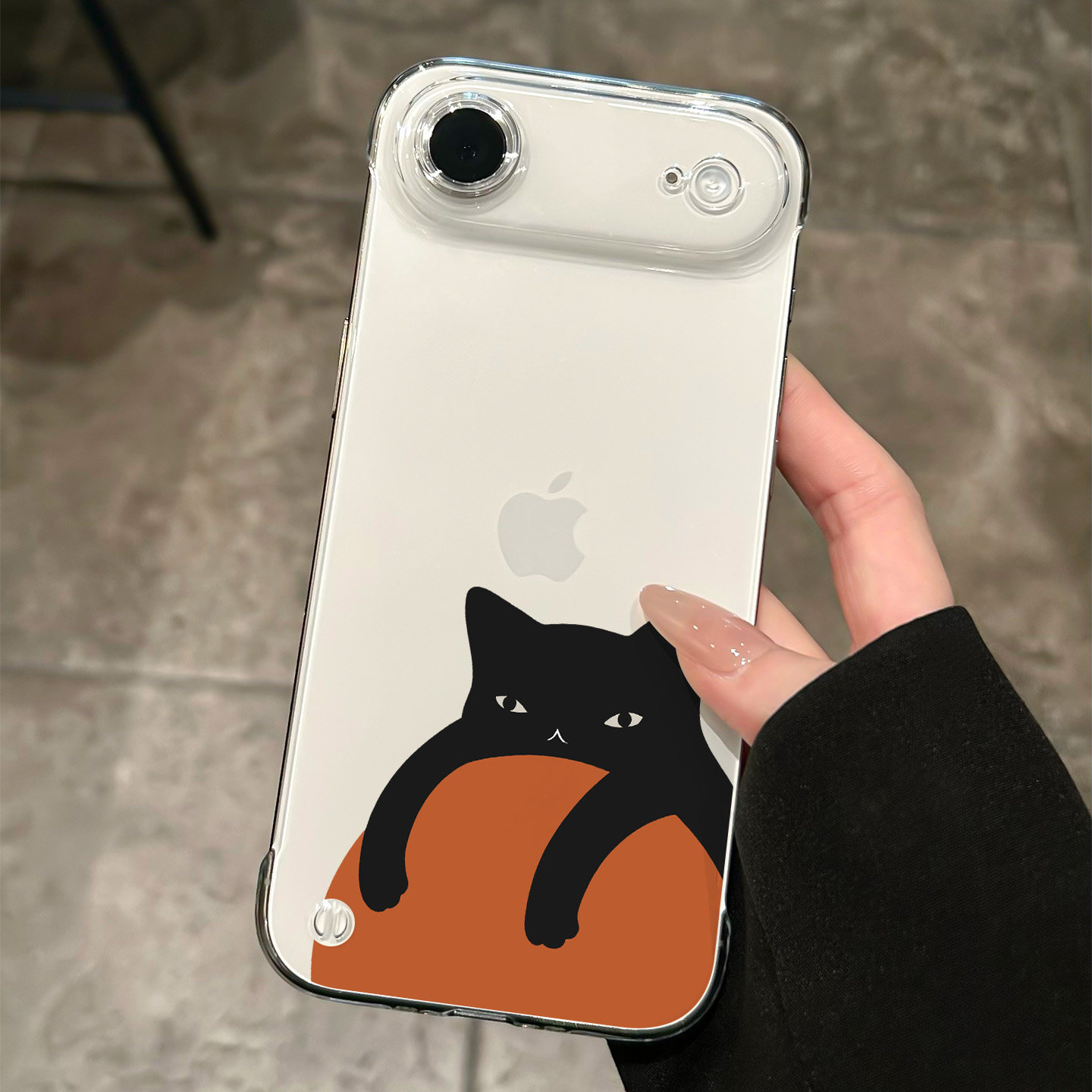 适用苹果17air手机壳新款超薄iPhoneair橙子黑猫iPh