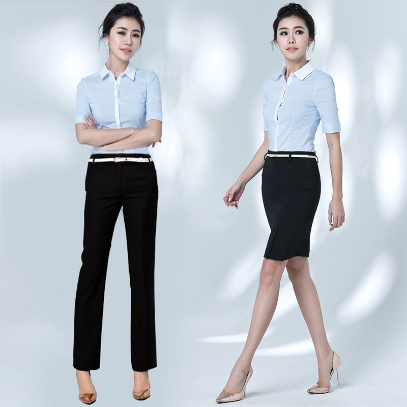 艾尚臣职业衬衫春夏女蓝条纹白领正装工作服蓝色短袖衬衣2021新款|msdalam kategori Butik wanita / wanita, shirt - dari Buy2taobao.com untuk memberikan perkhidmatan ejen Taobao profesional membeli