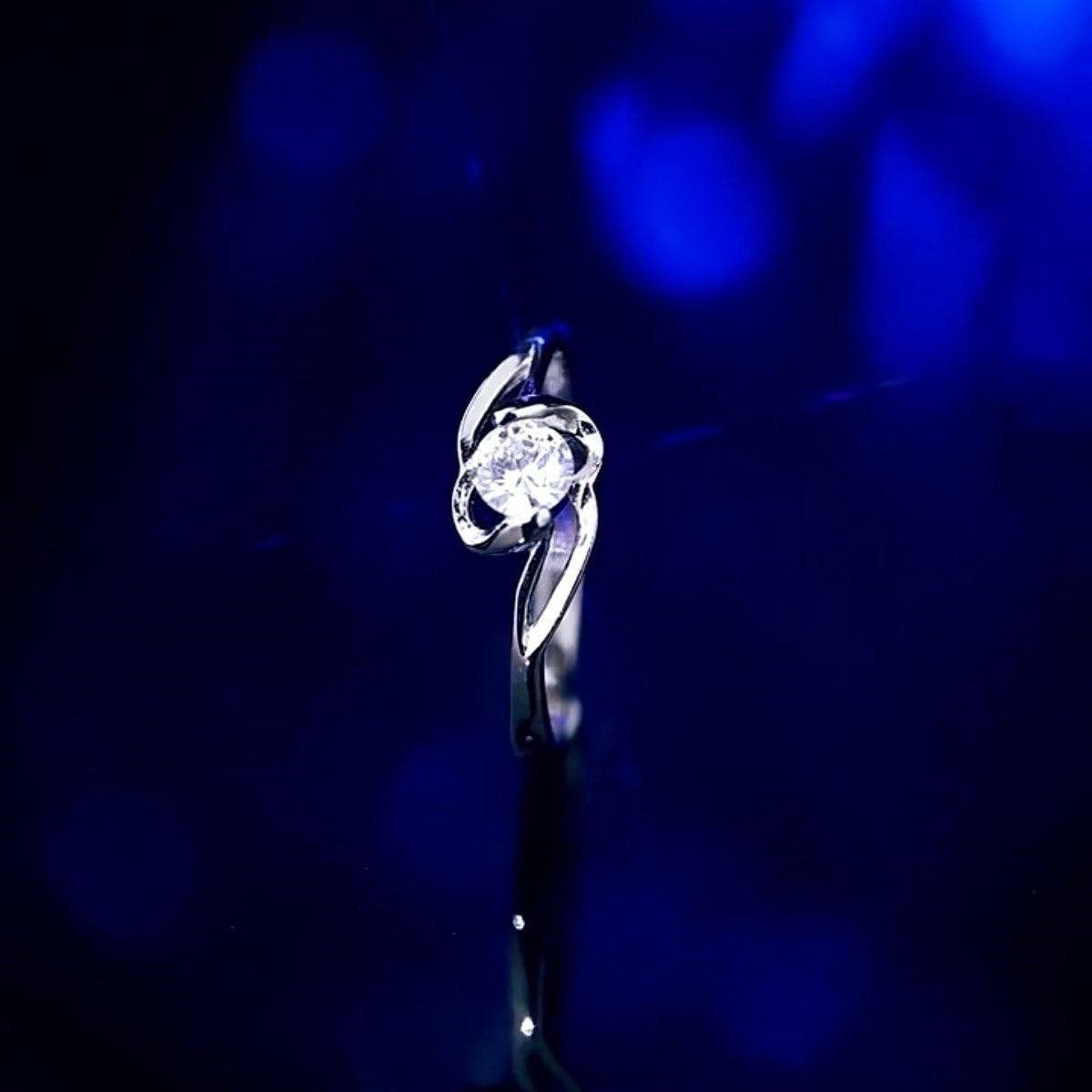 18K白金色戒指女镶嵌莫桑戒指30