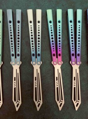 BRS户外防身刀雨点REP折叠钢刀未开刃甩手刀蝴蝶花式训练刀Theone