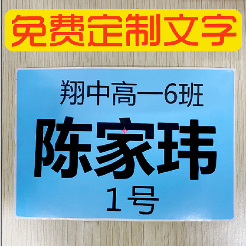 10厘米彩色长方形不干胶姓名贴