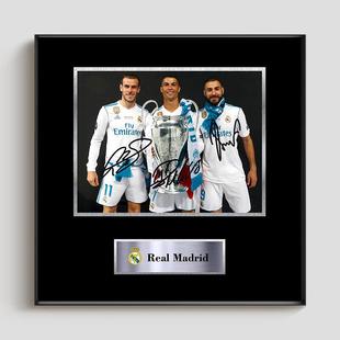 皇马BBC组合C罗贝尔本泽马装饰相框照片墙桌挂框摆件家居壁画