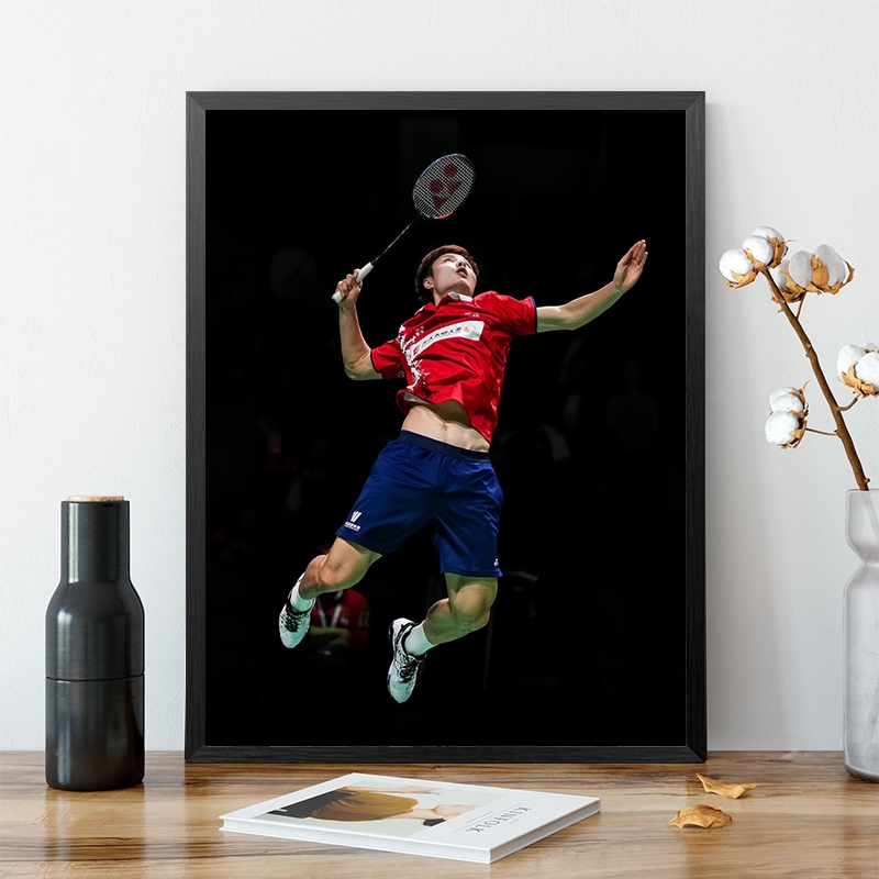 石宇奇相框海报羽毛球运动装饰画