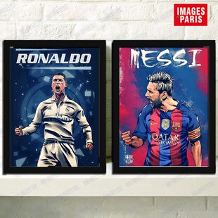 世界杯足球明星梅西C罗阿扎尔伊布内马尔足球明星装饰画海报