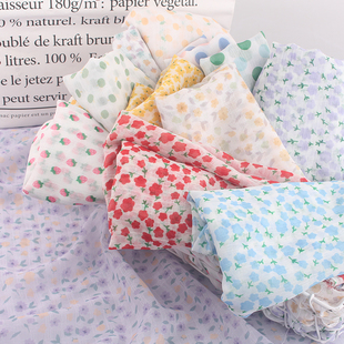 碎花雪纺连衣裙女夏布料法式茶歇纳米绉顺纡绉森系海边度假裙面料