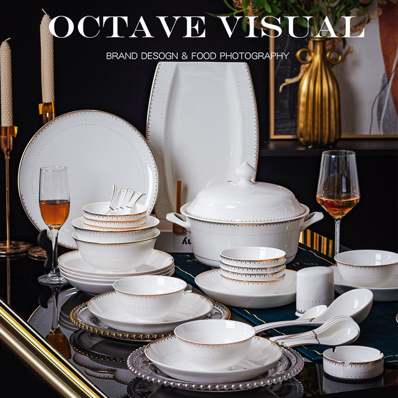 维拉斯碗碟套装家用十碗十盘轻奢骨瓷套装餐具组合高档乔迁送朋友