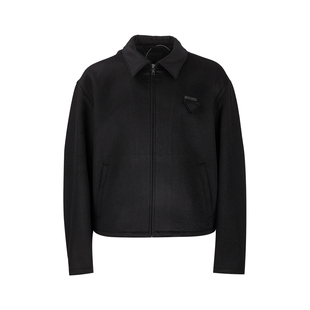 PRADA普拉达男士 羊毛羊绒领口拉链开合夹克外套男秋冬2026年新品