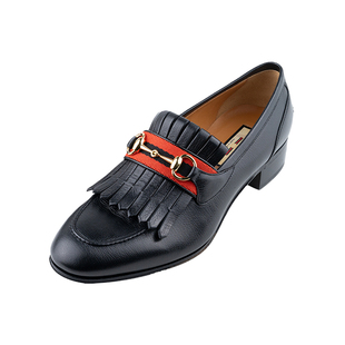 GUCCI古驰男士Horsebit 皮革简约马衔扣休闲鞋男春秋XY