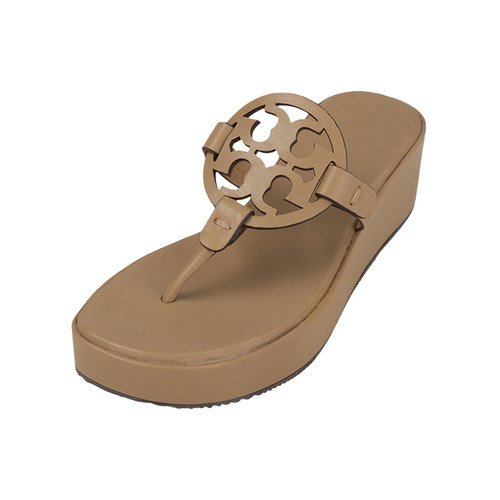 TORYBURCH女士圆头坡跟人字拖鞋