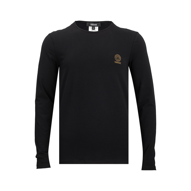 范思哲男士字母印花圆领长袖T恤