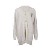 女2026年新品 MaxMara麦丝玛拉女士刺绣V领单排扣长袖 针织衫 精选