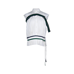 女夏季 衬衫 女推选XY 饰无袖 Sacai女士皱褶设计腰带装