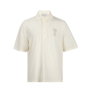 AMI Alexandre Mattiussi男士纯色落肩短袖短袖Polo衫春夏新品XY