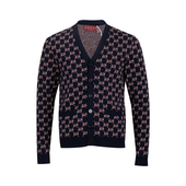 GUCCI古驰男士 毛衣男秋冬 字母Logo单排扣羊毛针织衫