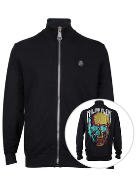 Philipp Plein菲利普.普兰烫钻骷髅头男士拉链卫衣秋冬精选XY