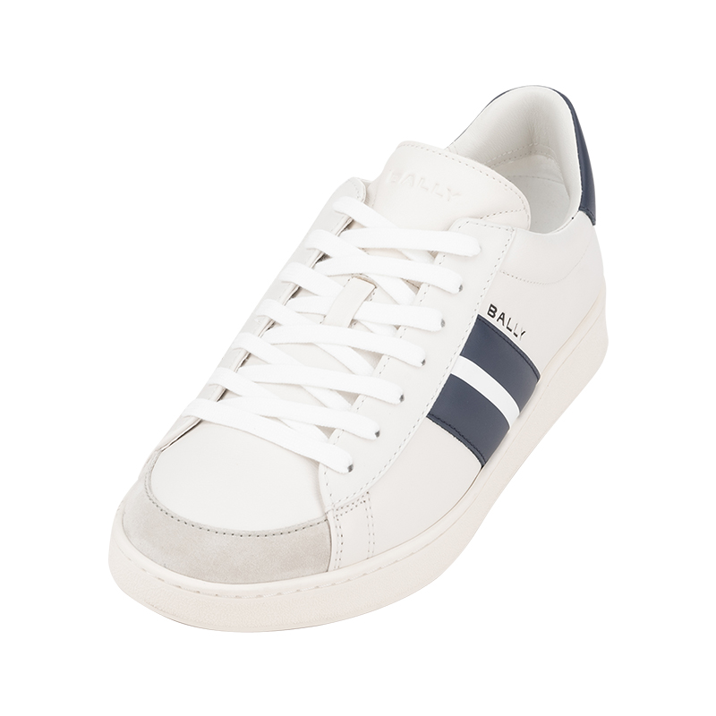 巴利男士运动休闲鞋小牛皮系带