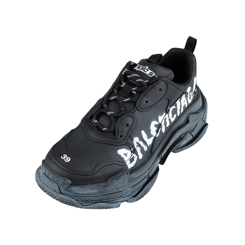 巴黎世家女士圆头厚底低帮老爹鞋