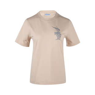 Burberry博柏利女士徽标印花圆领套头短袖 推选 T恤女2026年新品