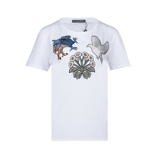 ALEXANDER T恤女钜惠XY MCQUEEN亚历山大麦昆女士印花全棉短袖